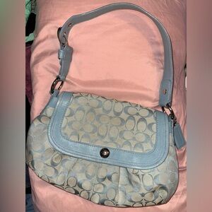 Coach Light Blue Patterned Shoulder Bag